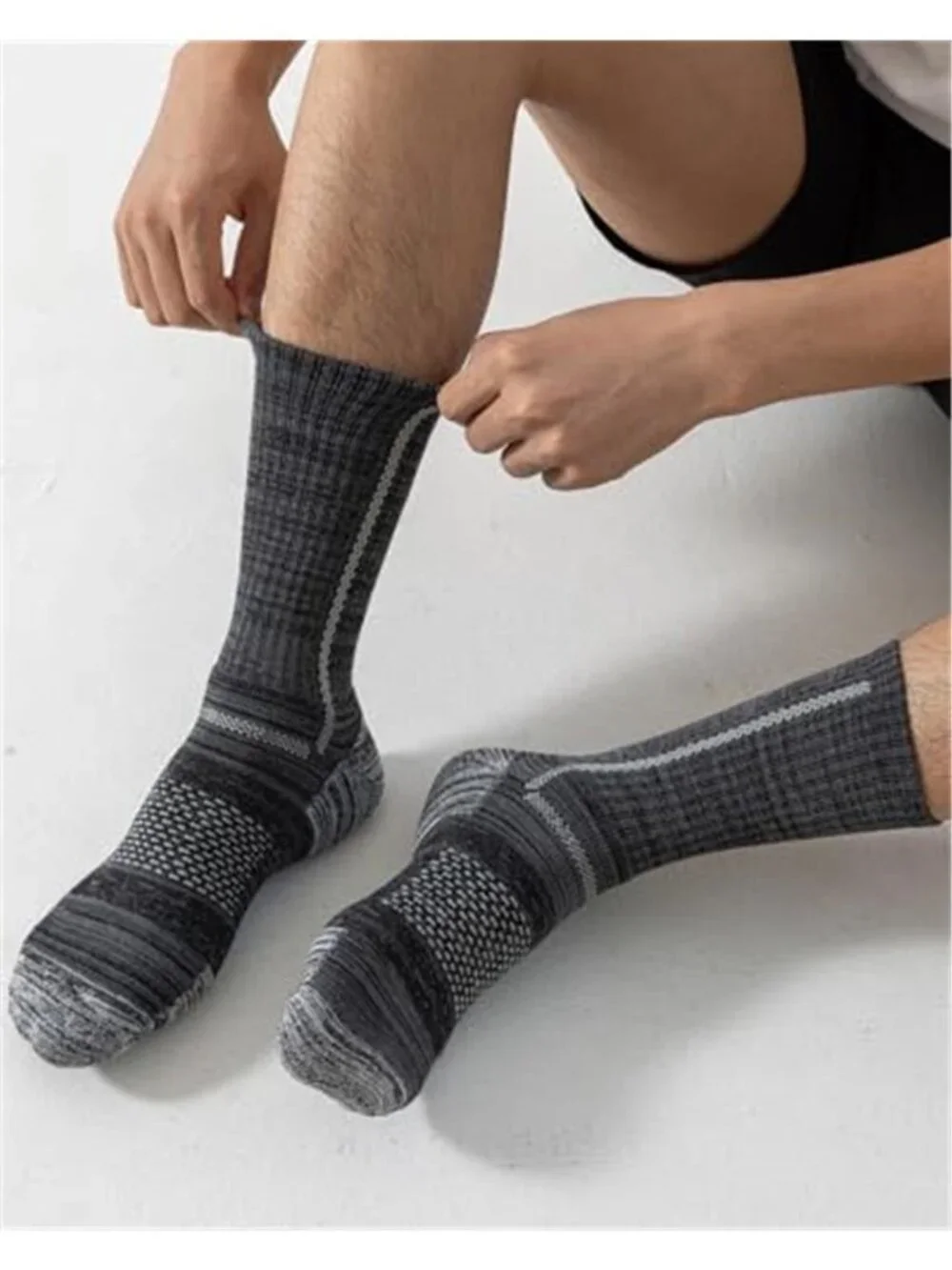 5 Pairs Men's Cotton Cushioned Crew Socks